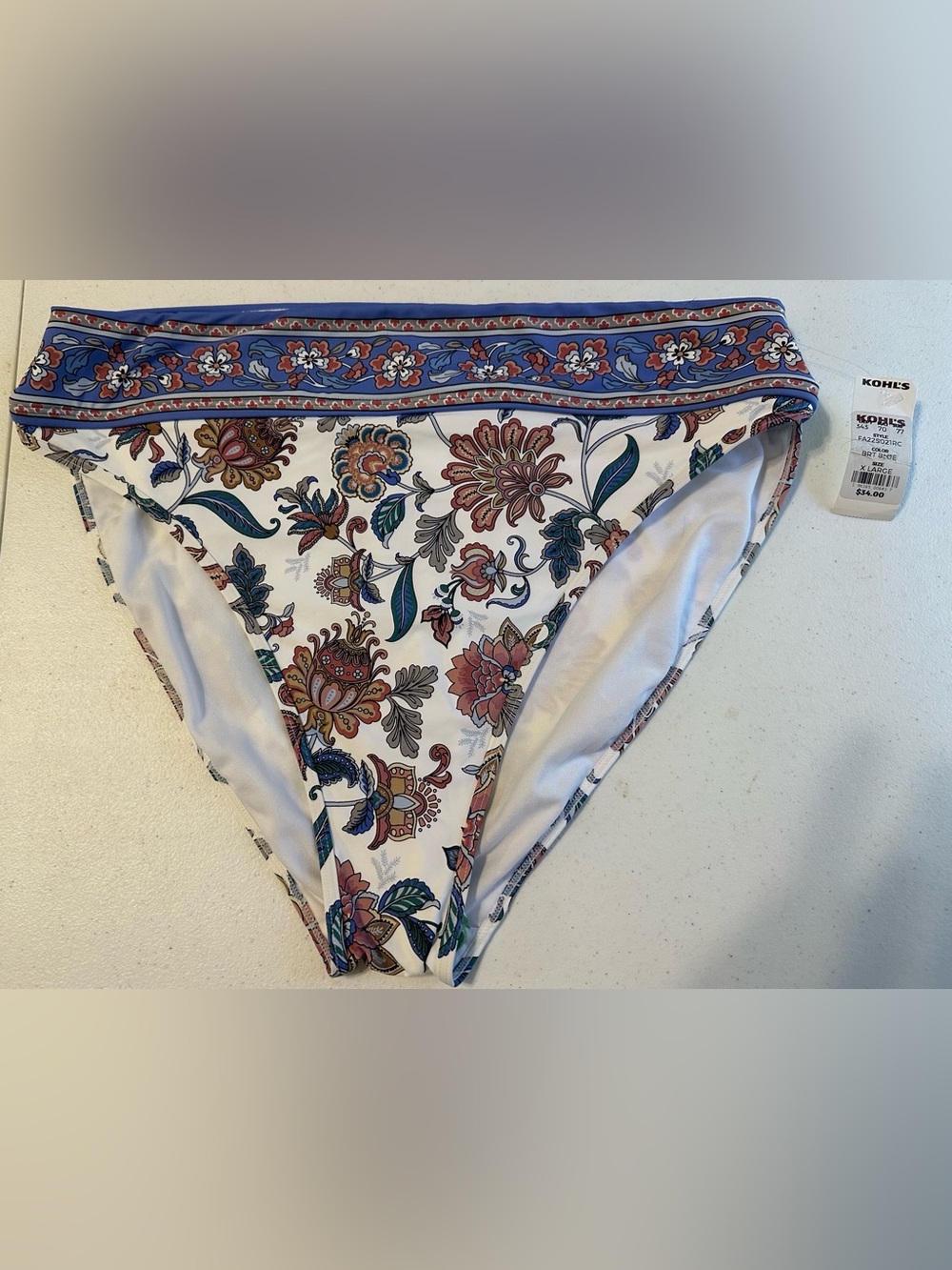Freshwater Size XL Floral Bikini Bottom NWT.